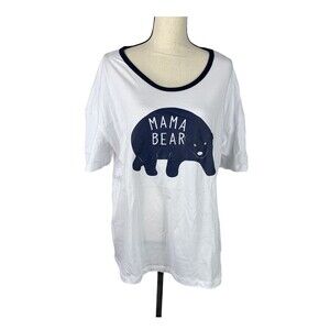 Sleepy Nites NWT Sleep Shirt Womens Plus 1X Front Mama Bear Graphic Short Sleeve